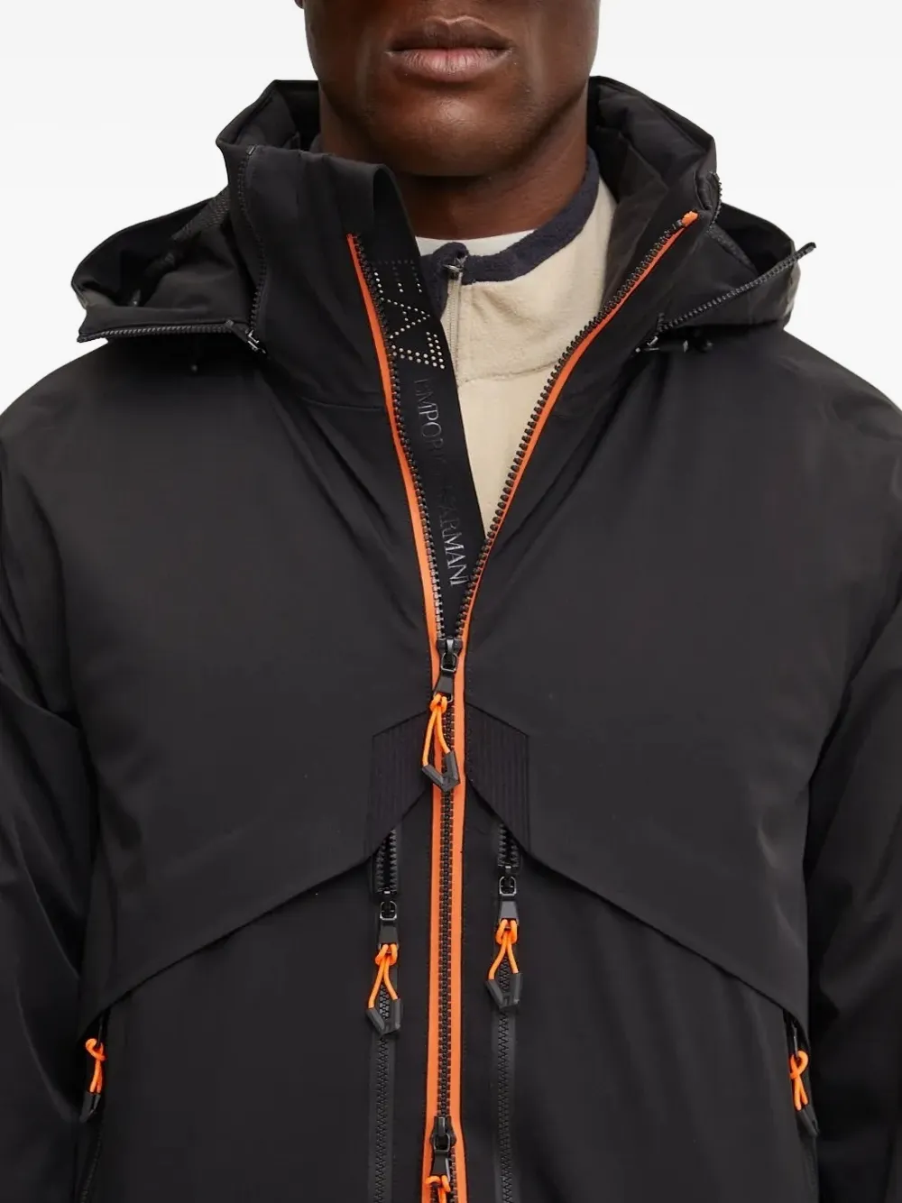 Ea7 Emporio Armani Ski-jack met logoprint Zwart