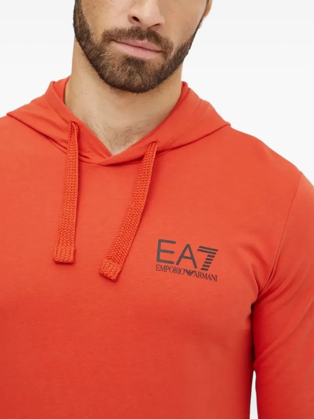 Ea7 Emporio Armani Hoodie met logoprint Oranje