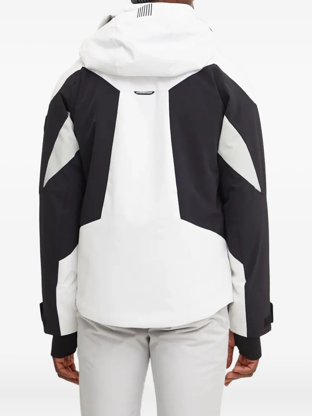 Ea7 Emporio Armani panelled hooded ski jacket - Zwart