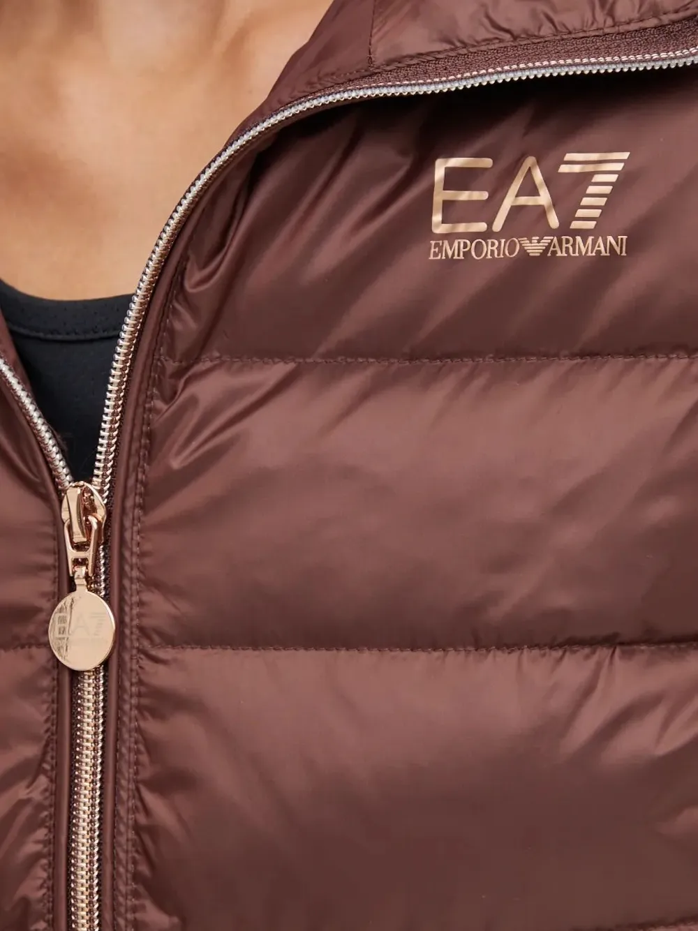 Ea7 Emporio Armani Gevoerd jack met capuchon Bruin