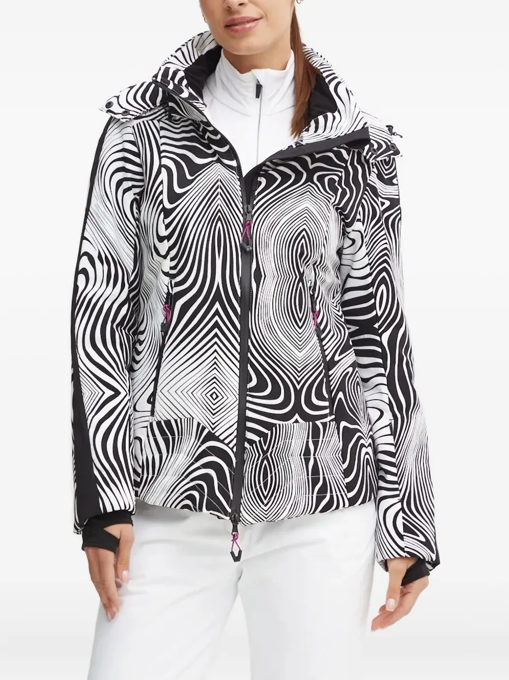 Ea7 Emporio Armani Ski-jack met print Zwart