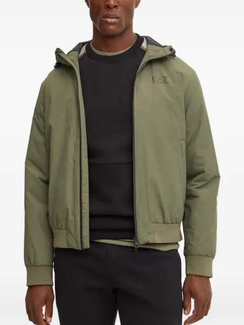Ea7 Emporio Armani logo-print hooded jacket