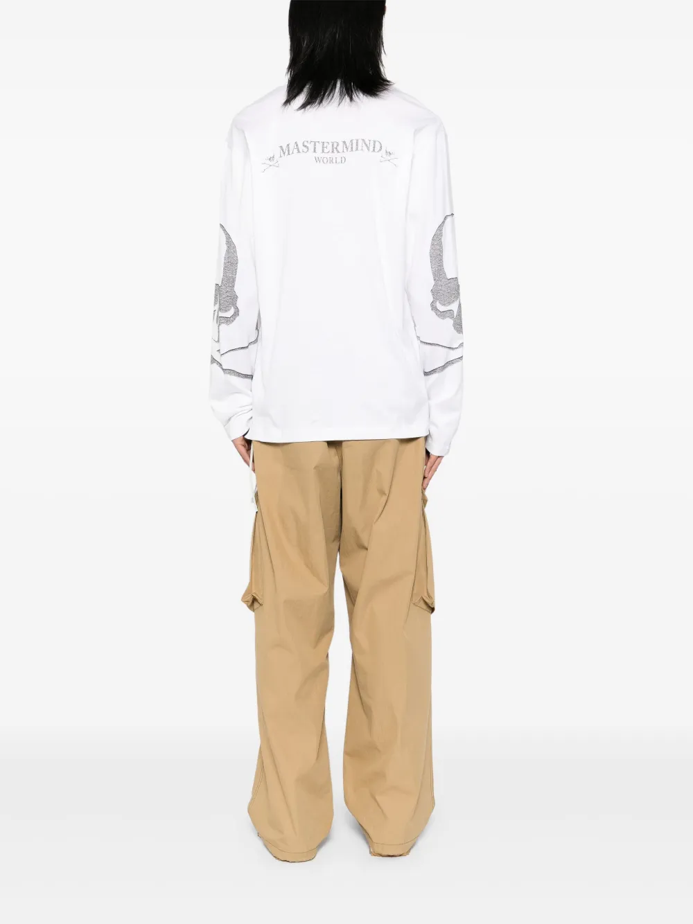 Mastermind World T-shirt met doodskopprint Wit