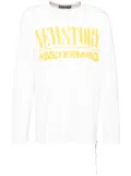 Mastermind World logo print long-sleeves T-shirt - White