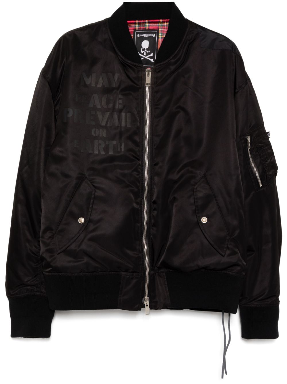 logo-printed bomber jacket