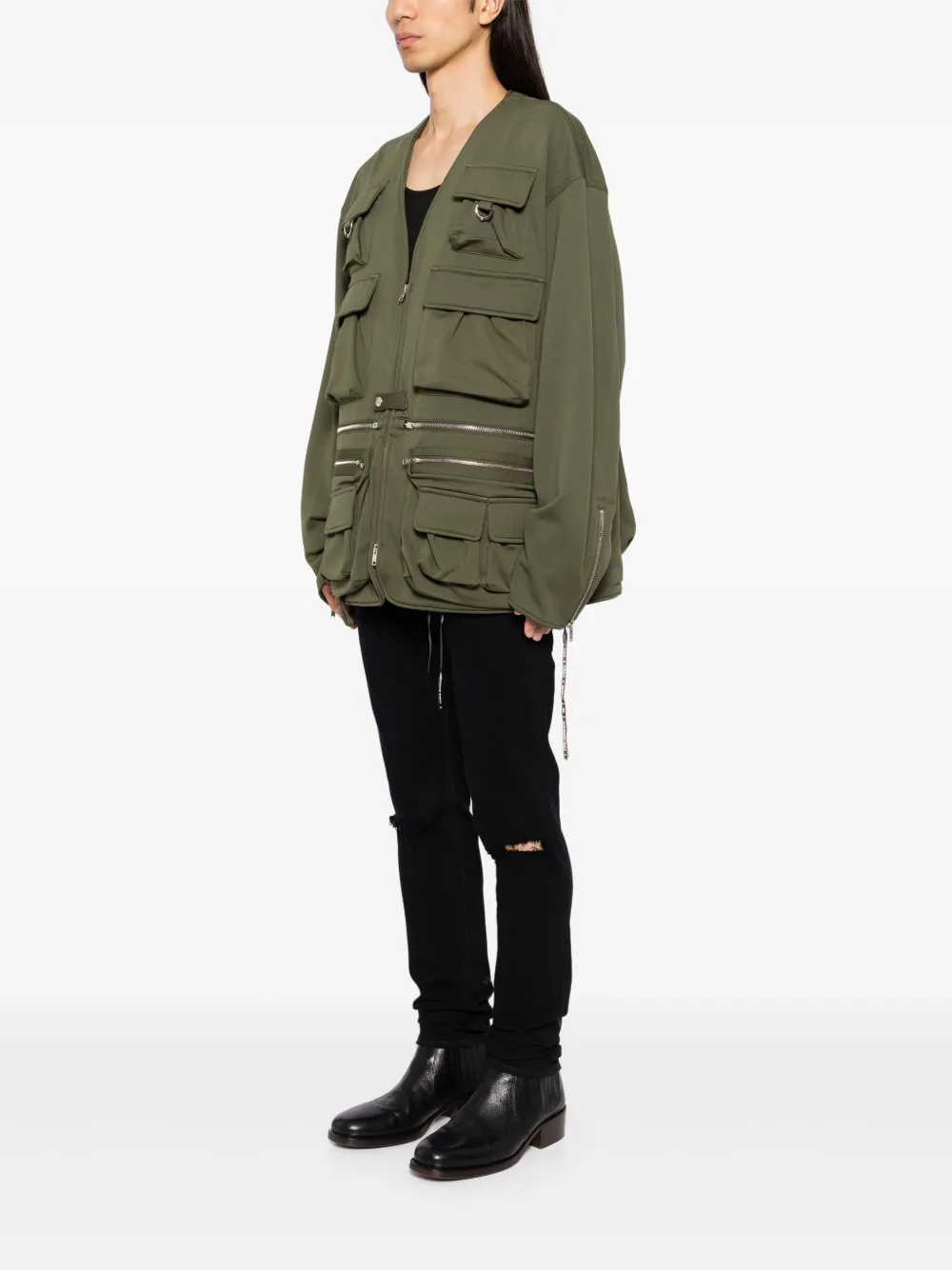Mastermind Japan Embroidered-logo Military Jackets In Green