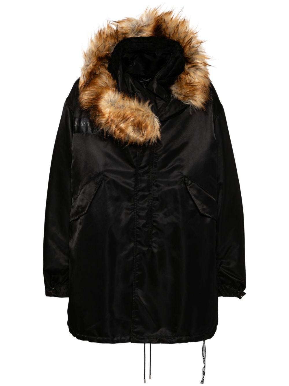 logo print parka coat