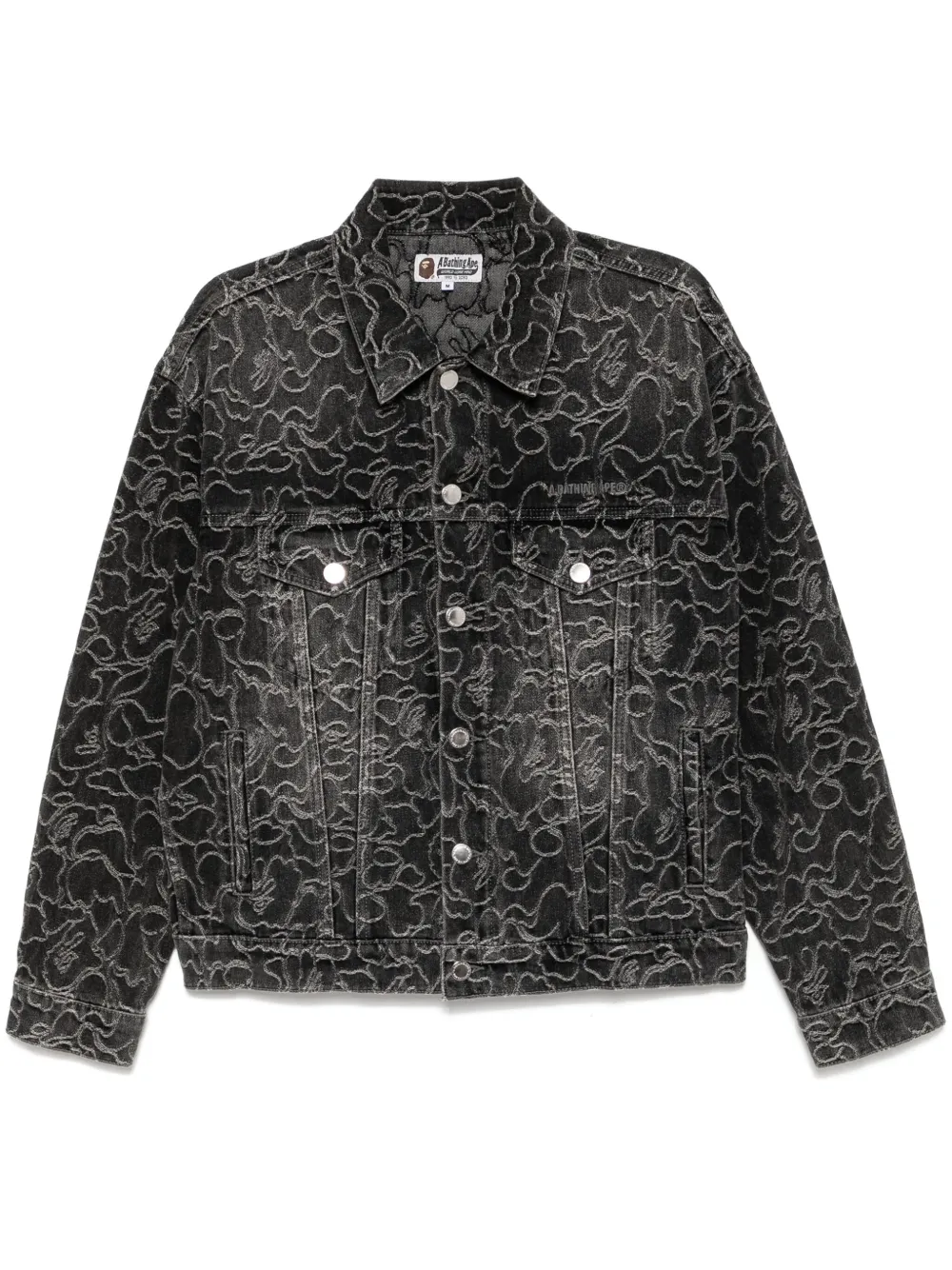 logo-embroidered denim jacket