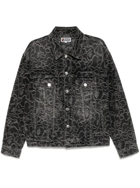 A BATHING APE® chamarra de mezclilla con logo bordado