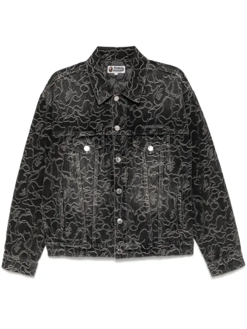 Veste en jean à logo brodé - A BATHING APE® - Modalova