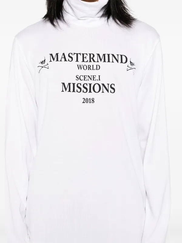 Mastermind World Logo Print Long Sleeve t-shirt | White | FARFETCH JO
