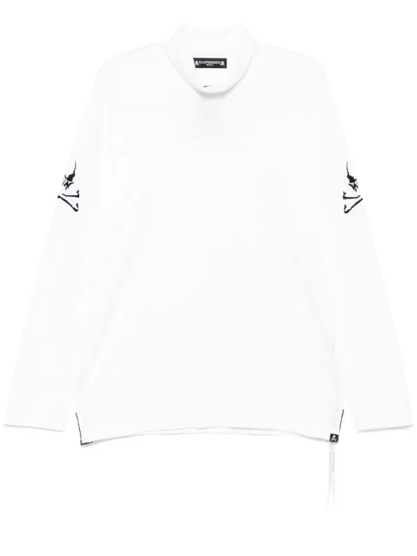 【関税込み】MASTERMIND WORLD ホワイト ロゴ刺繍 長袖Tシャツ Mastermind World ロゴ ロングTシャツ | ホワイト | FARFETCH JP