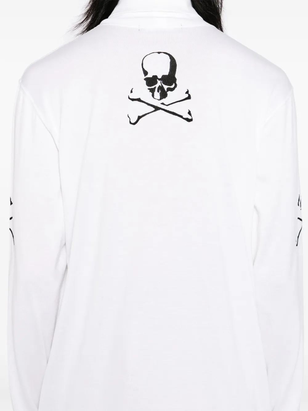 Mastermind World T-shirt met geborduurd logo en lange mouwen Wit