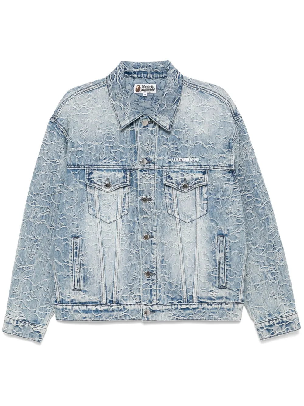 logo-embroidered denim jacket