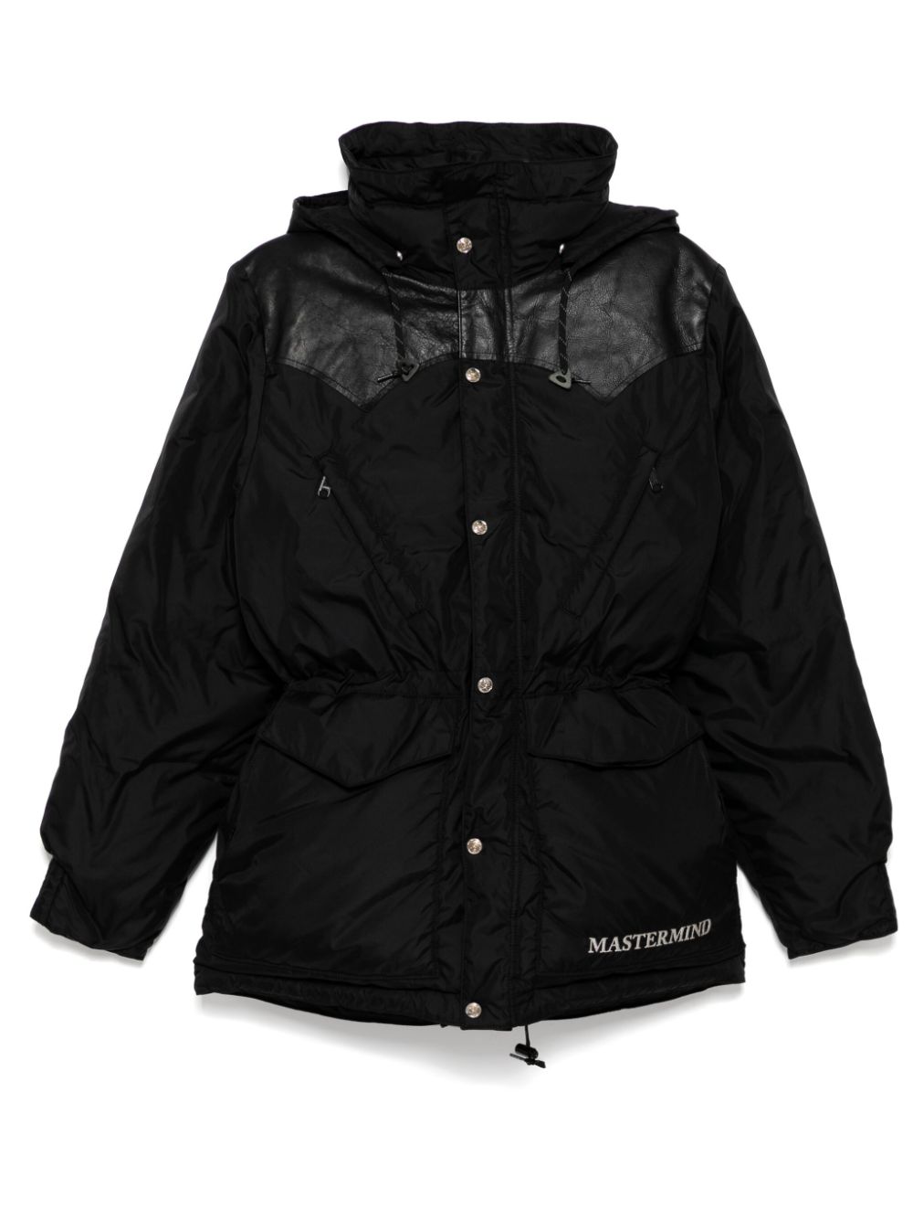 panel embroidered-logo padded jacket