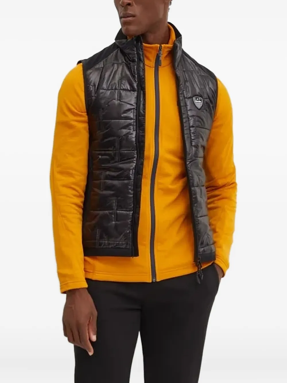 Ea7 Emporio Armani Bodywarmer met logopatch Zwart