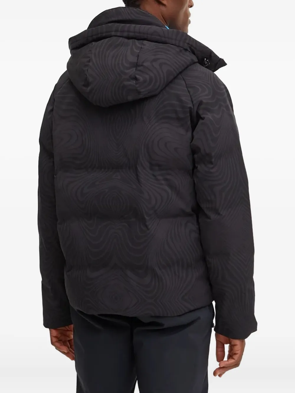Ea7 Emporio Armani Ski-jack met golvend patroon Zwart