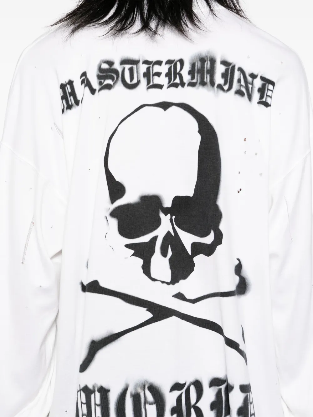 Mastermind World T-shirt met logoprint en lange mouwen Wit