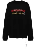 Mastermind World slogan print long-sleeves T-shirt - Black
