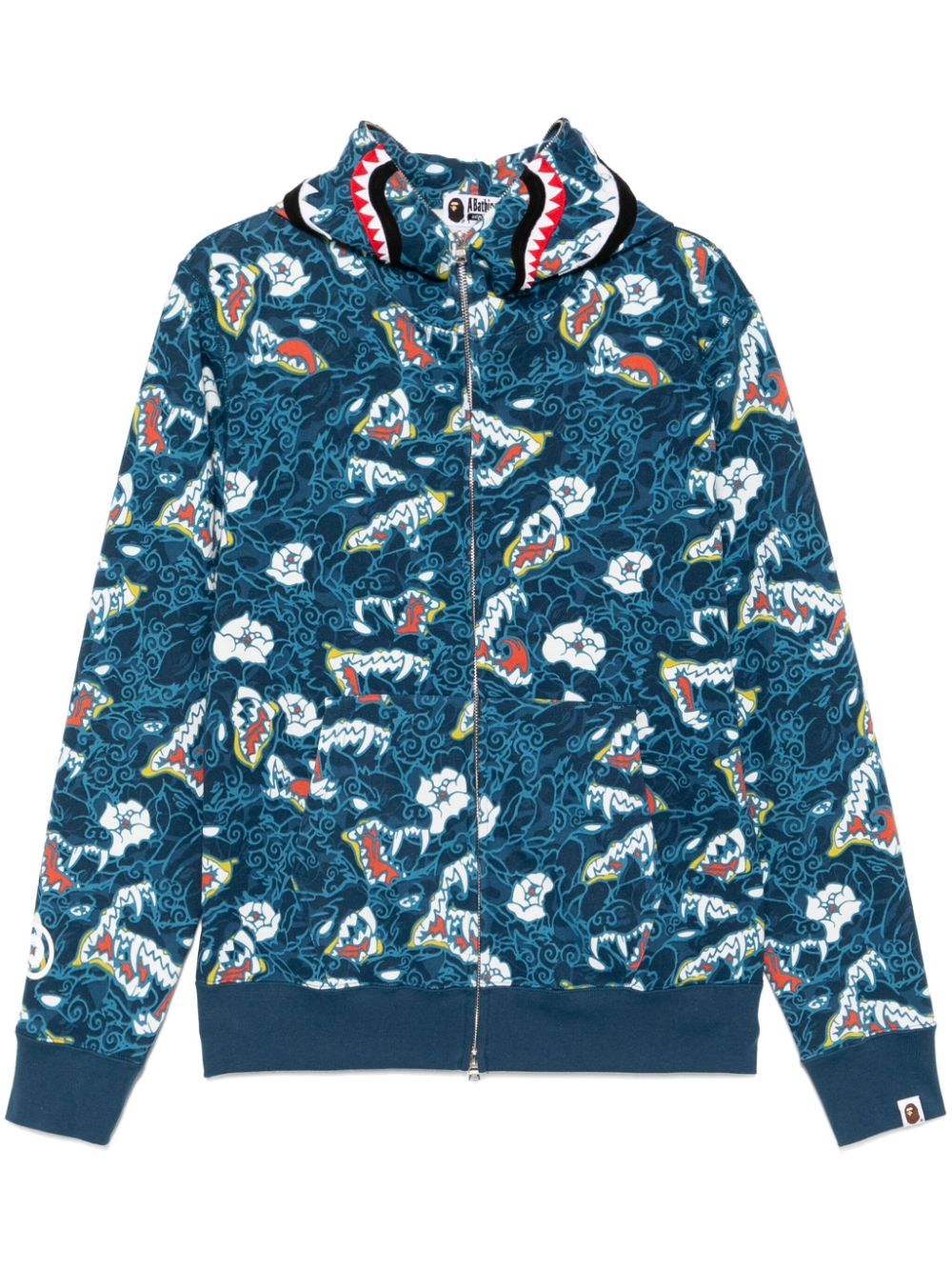 Japanese tattoo camo shark hoodie