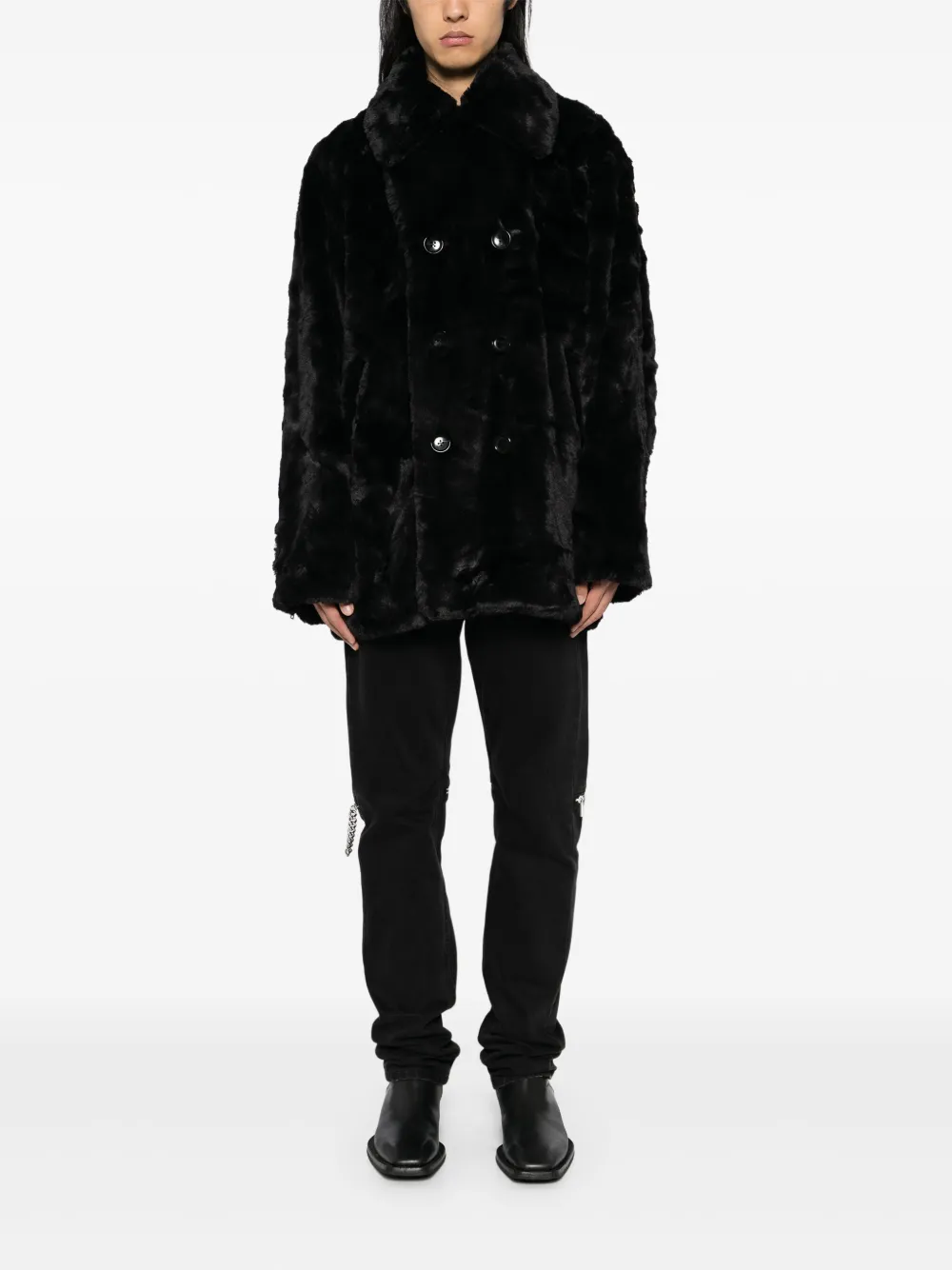 Mastermind Japan Logo Motif Coat In Black