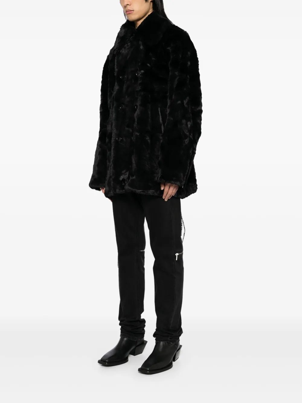 Mastermind Japan Logo Motif Coat In Black