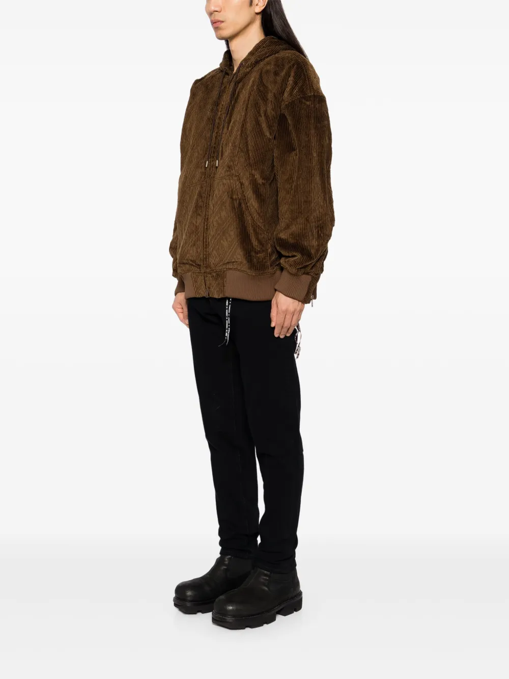 Mastermind Japan Cordiroy Hooded Jacket In Brown