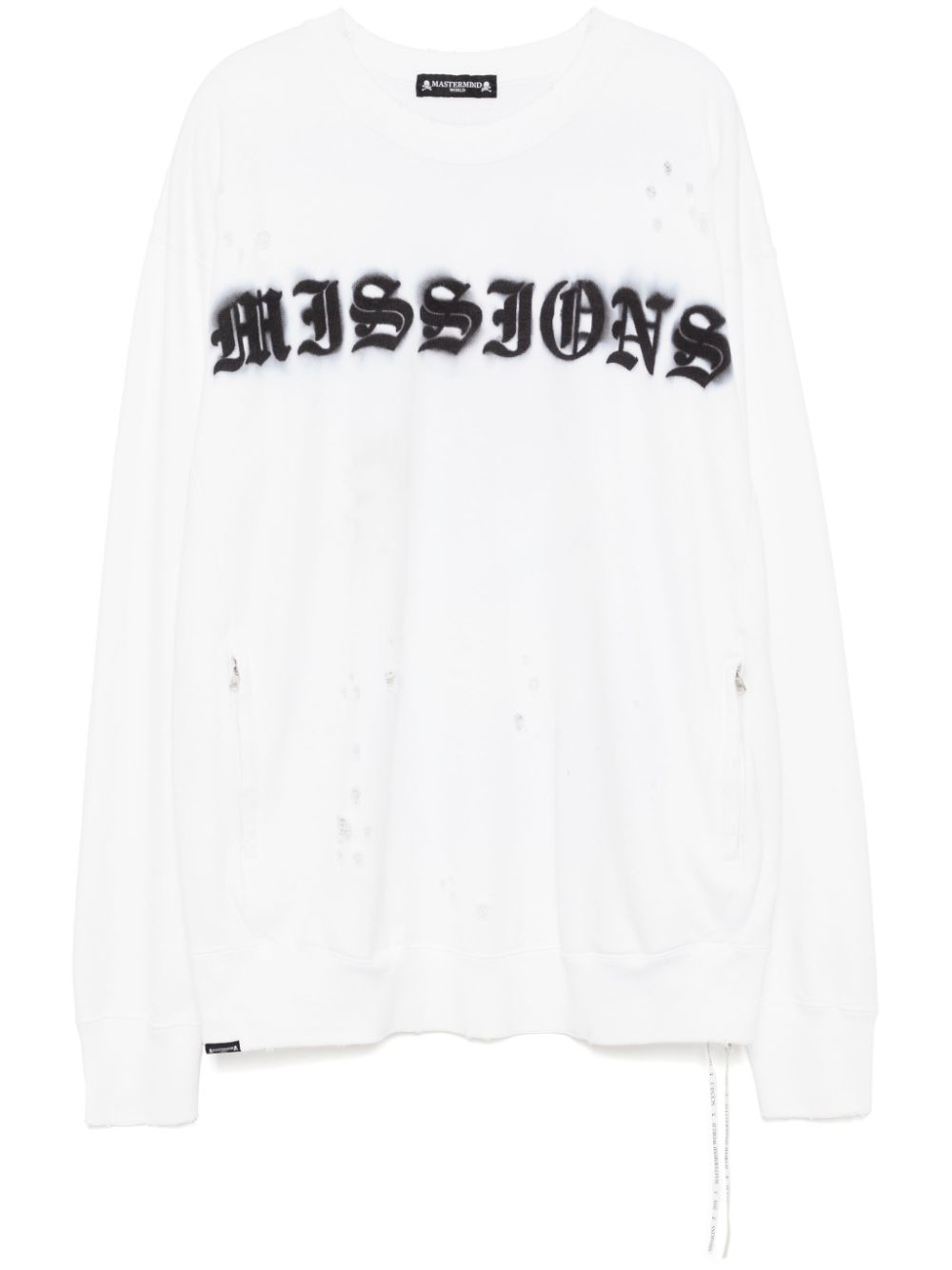 Mastermind World slogan print sweater - White