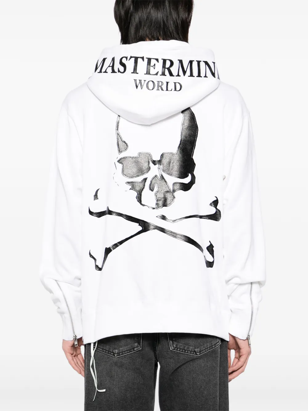 Mastermind World Hoodie met logoprint en rits Wit