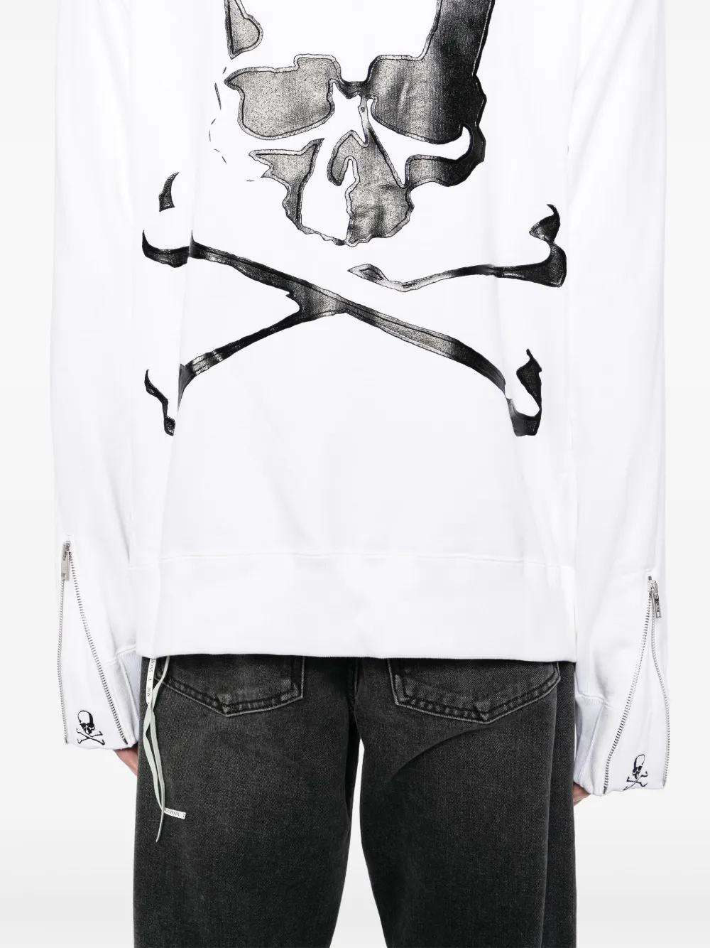 Mastermind World Hoodie met logoprint en rits Wit