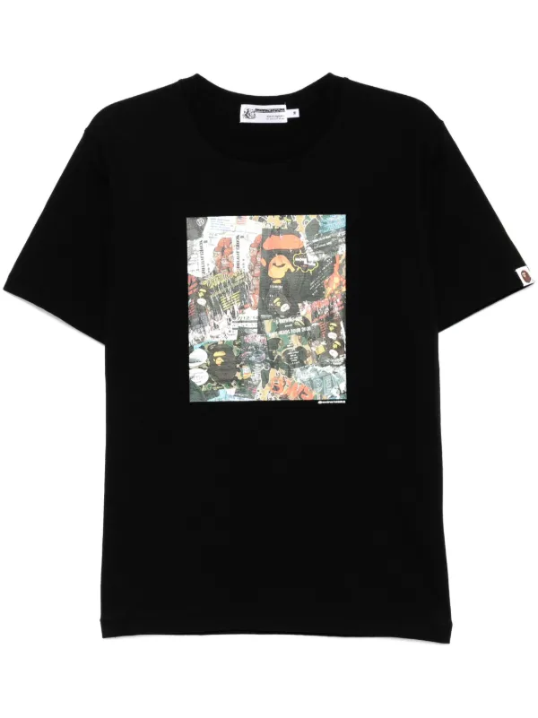 A BATHING APE® BAPE プリント Tシャツ | ブラック | FARFETCH JP