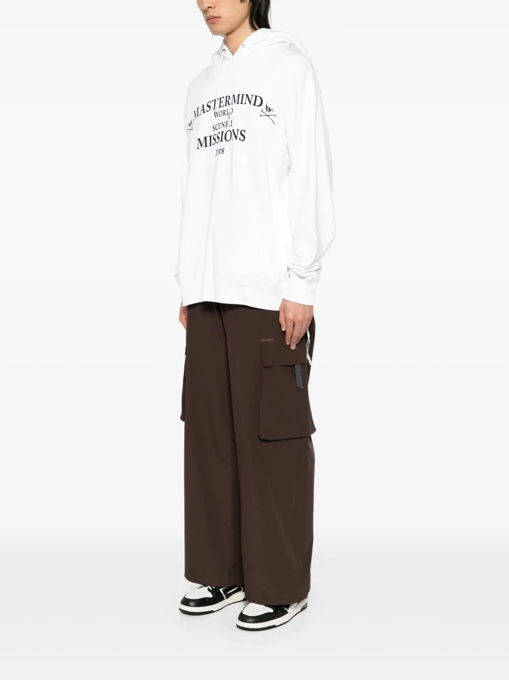 Mastermind World Hoodie met logoprint Wit