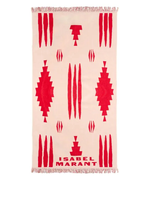 MARANT logo-jacquard beach towel 