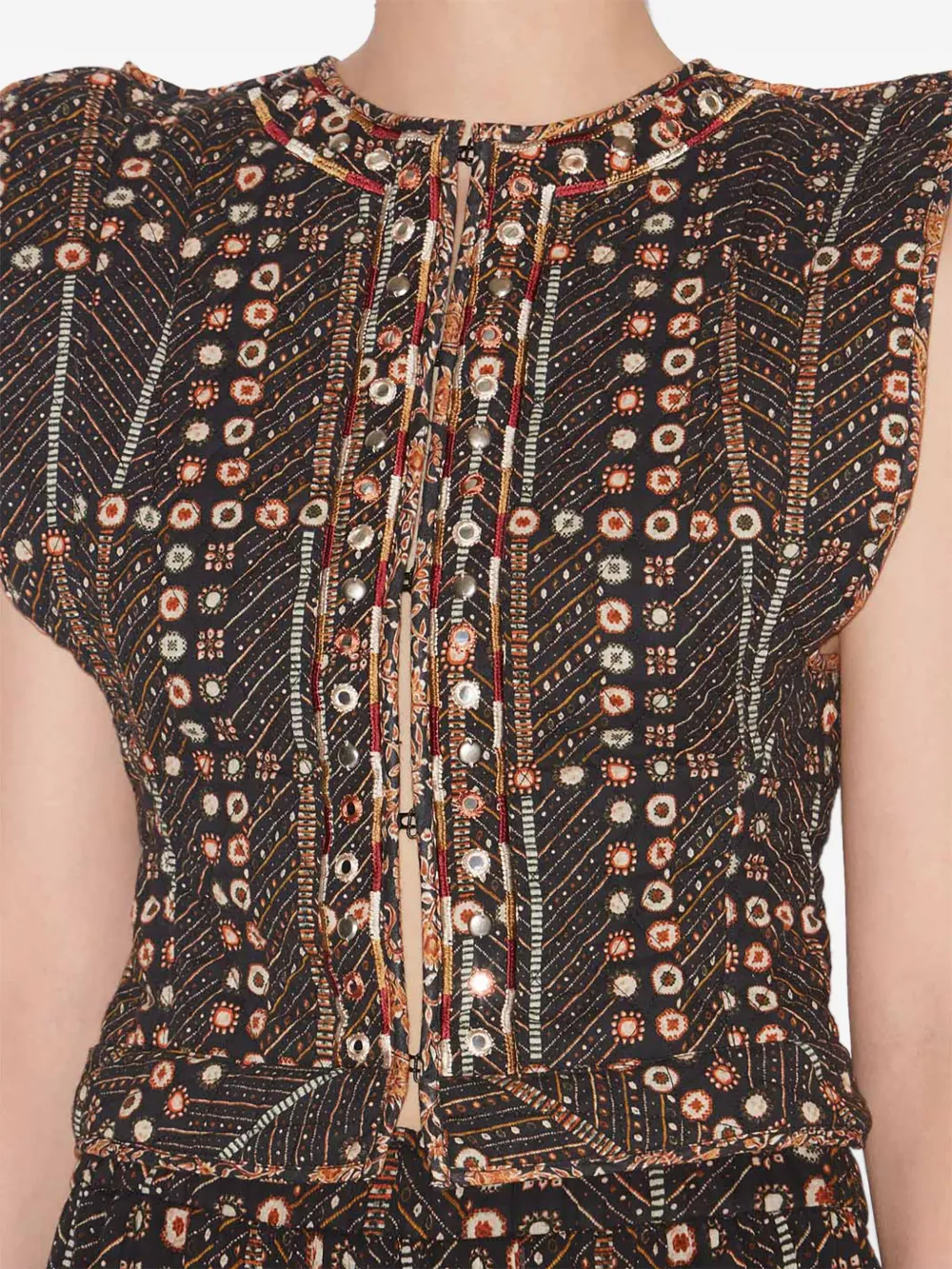 Shop Isabel Marant Étoile Cerza Top In 黑色