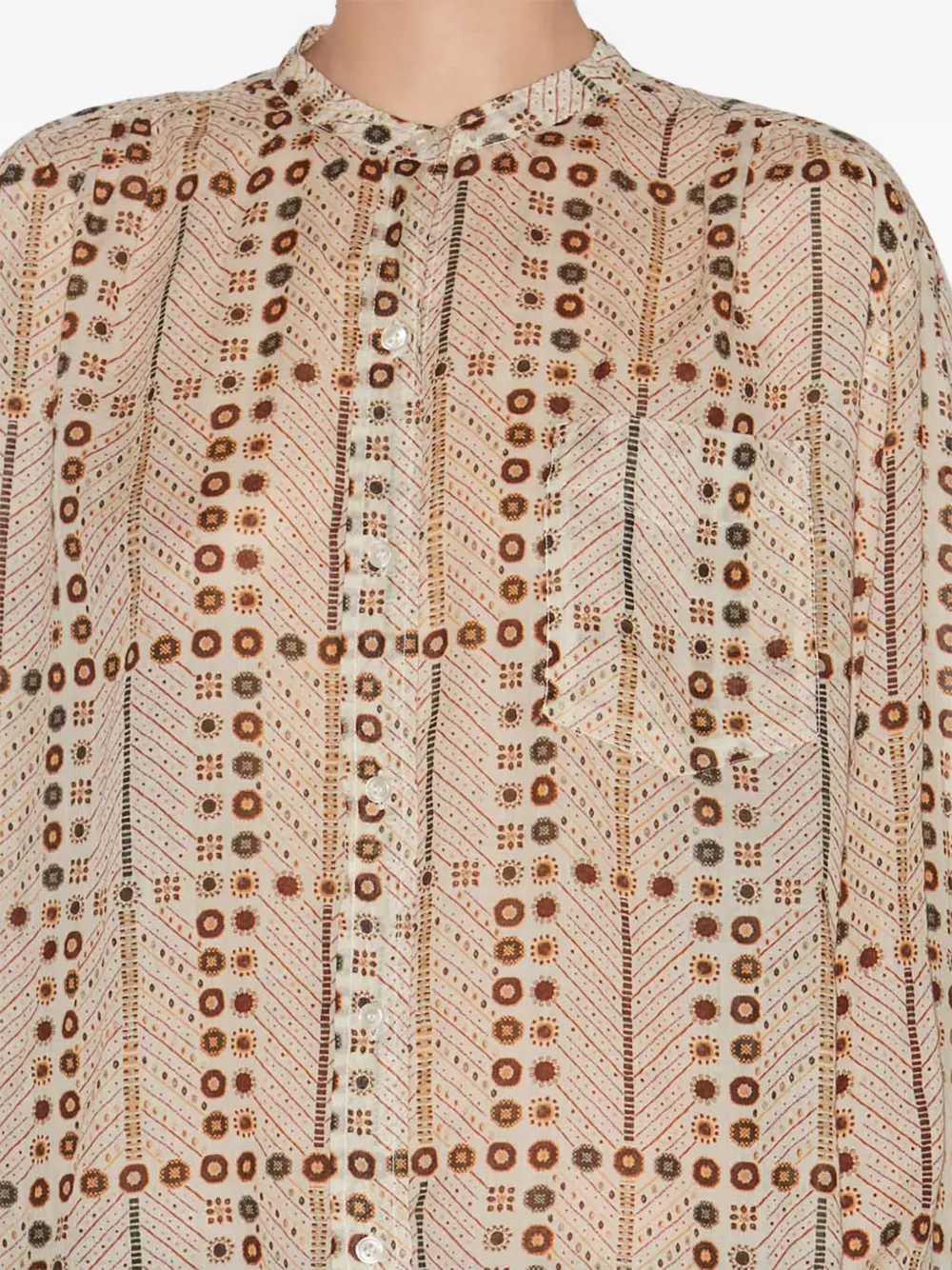Isabel Marant Étoile Mexika Printed Cotton-voile Shirt In Neutrals