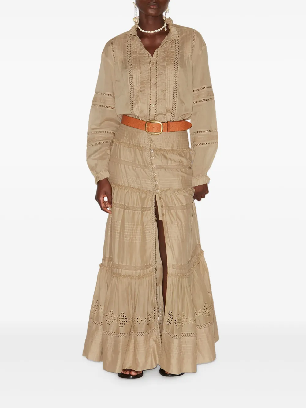 MARANT ÉTOILE Dusta maxi-rok - Beige