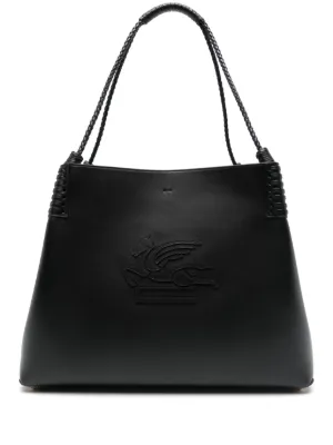 Etro ペガソレザートリムトートバッグ ETRO Pegasoモチーフ トートバッグ | レッド | FARFETCH JP