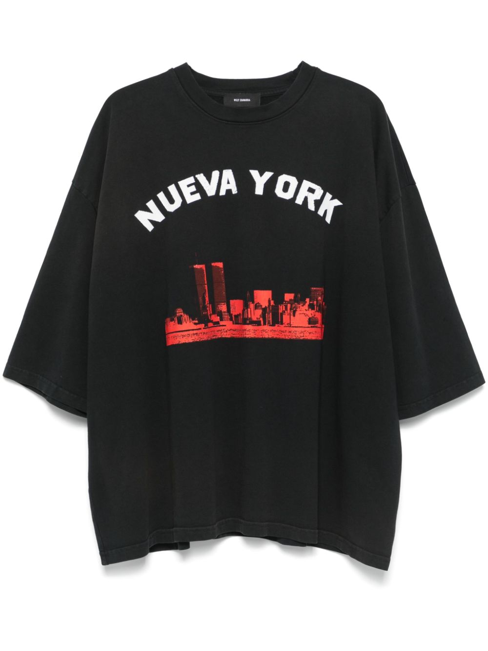 Willy Chavarria T-shirt New York con stampa - Nero