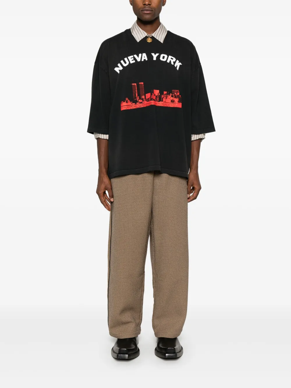 Willy Chavarria New York T-shirt met print - Zwart
