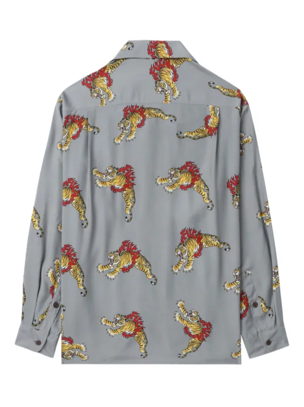 WACKO MARIA x Tim Lehi tiger-print Shirt | Grey | FARFETCH TH