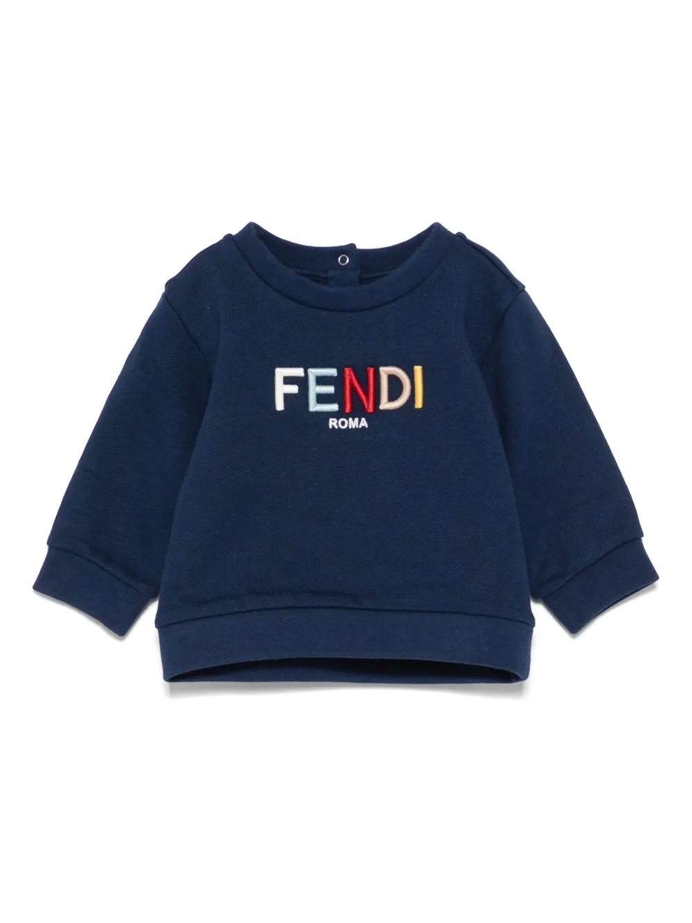 Fendi Kids Sweater met geborduurd logo Blauw