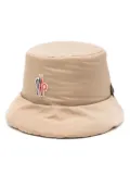 Moncler Grenoble logo-patch bucket hat - Brown