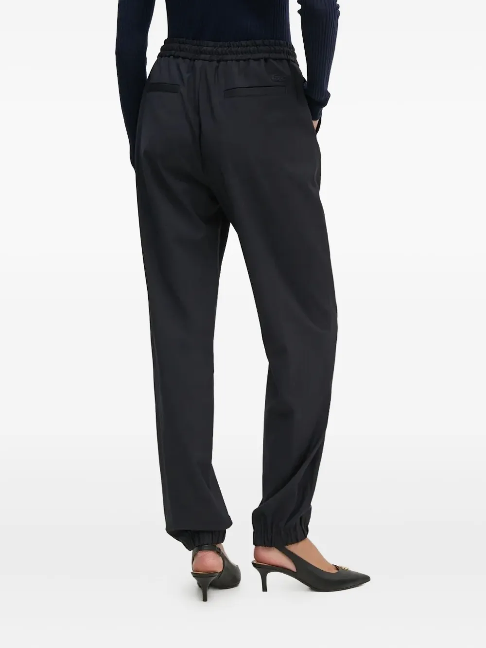 Lacoste elasticated-ankle trousers - Blauw