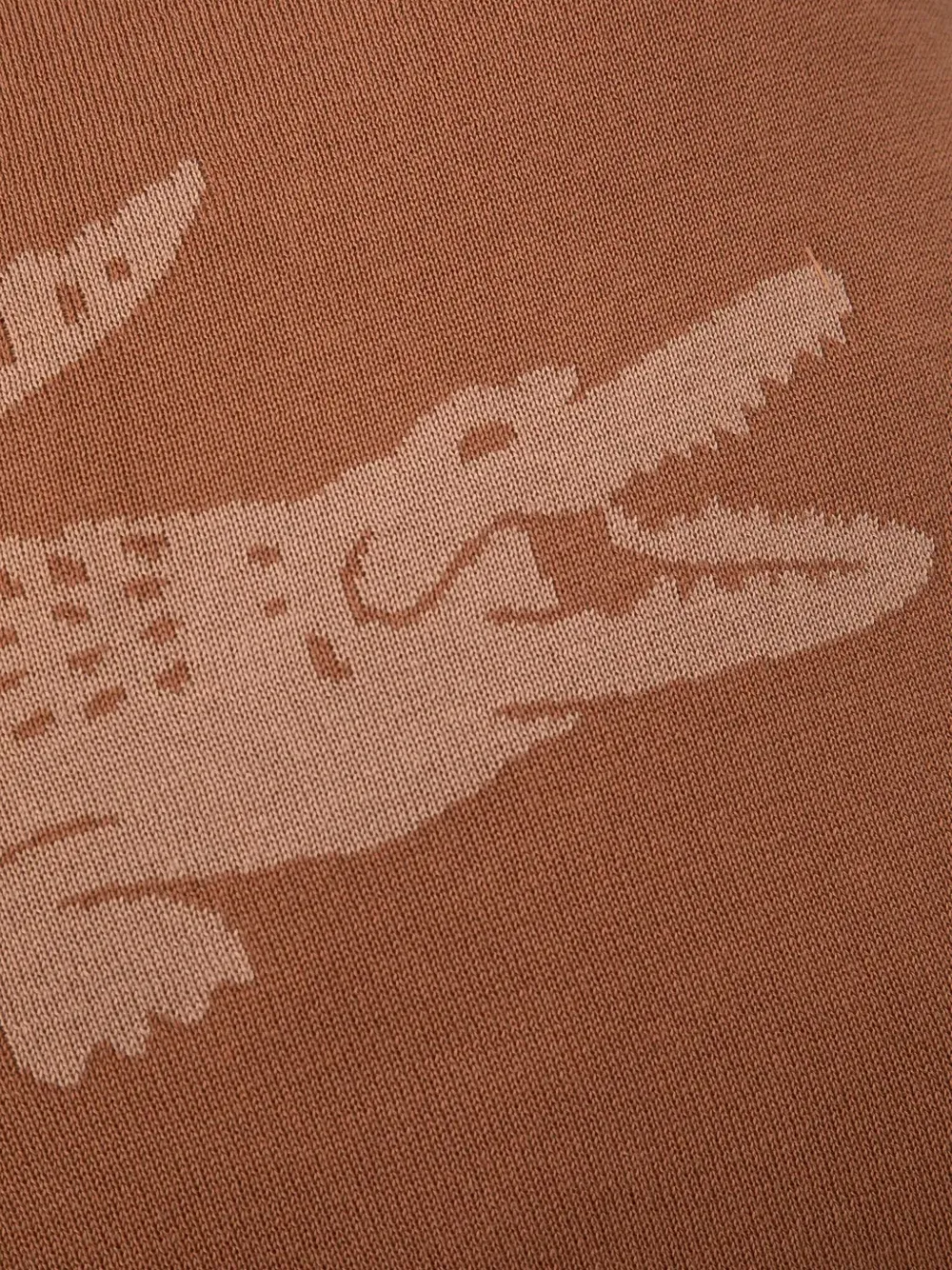Lacoste Plaid met krokodillenprint (45 cm x 45 cm) - Bruin