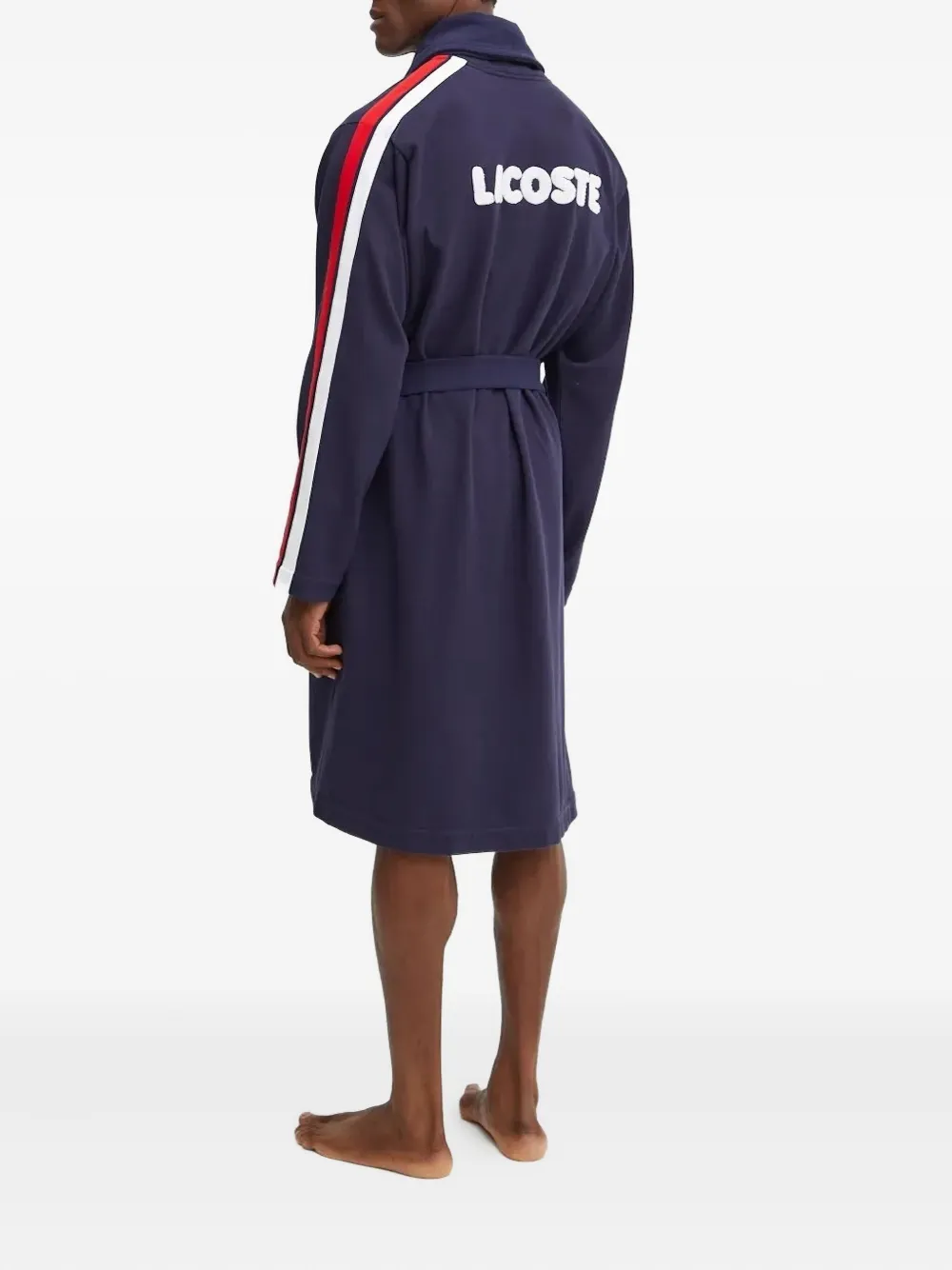 Lacoste Badjas met zijstreep Blauw