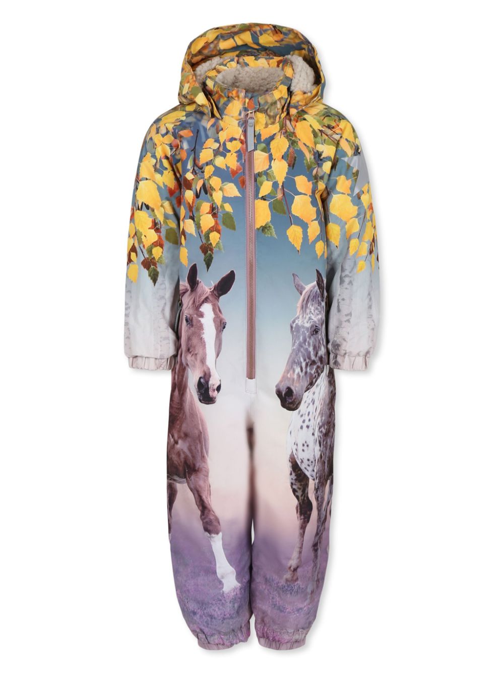 Molo abstract-pattern print snowsuit - Purple