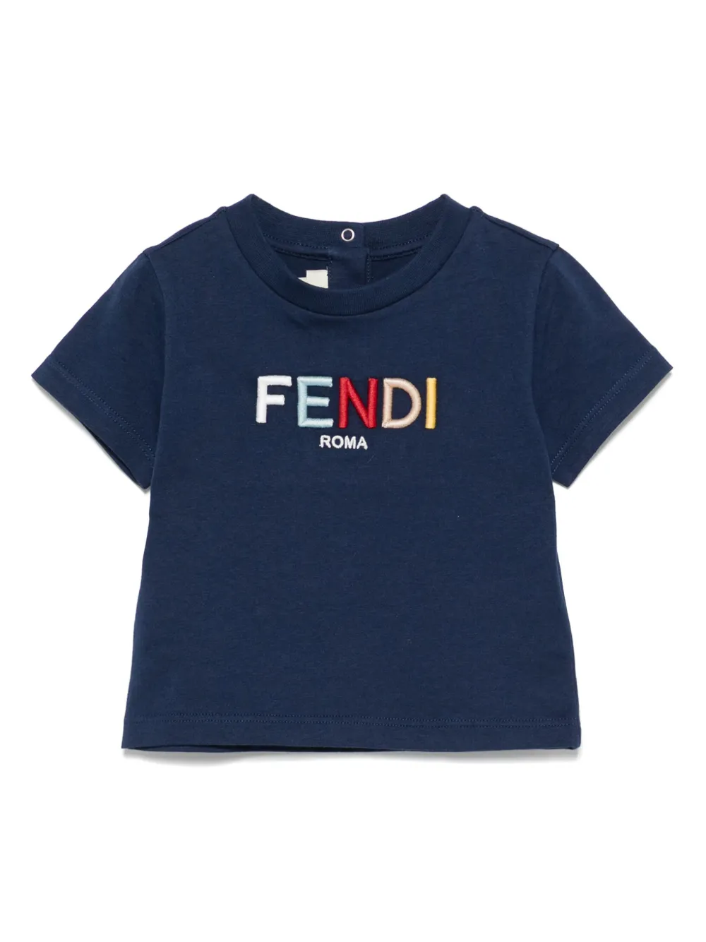 Fendi Kids T-shirt met geborduurd logo Blauw