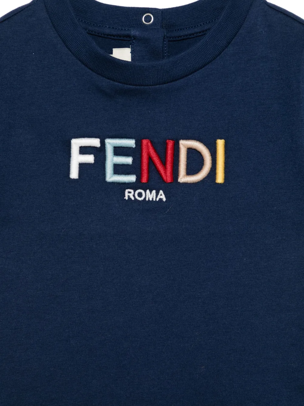 Fendi Kids T-shirt met geborduurd logo Blauw