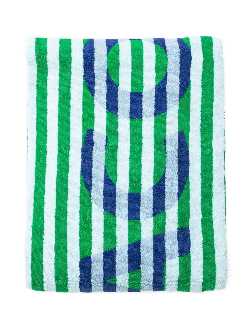 Lacoste Striped Logo-detail Towel In Green