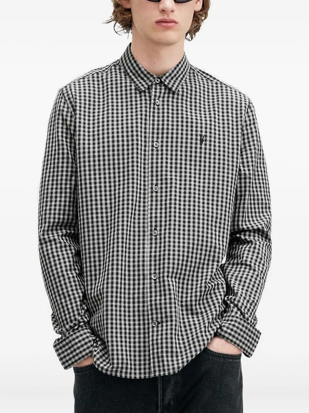 AllSaints checked long-sleeve shirt - Wit